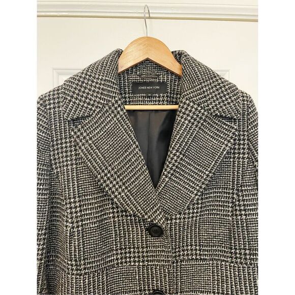 Jones New York Plaid Over Coat Womens Size 1X Wool Blend - Picture 2 of 9